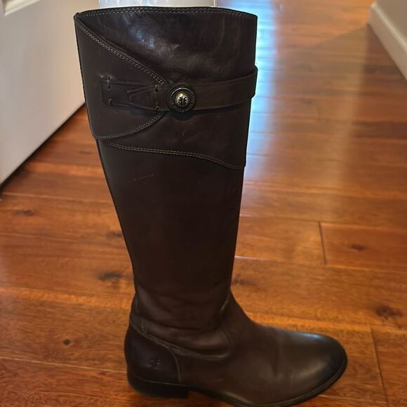 Frye Molly Button Tall Black Boot Size 7 - Picture 3 of 16